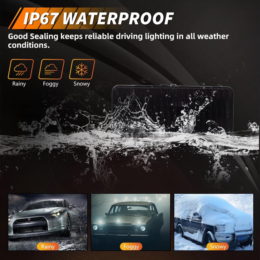 Front Turn Signal Marker Light Housing Compatible with Mus-tang Capri 1979-1986, [DOT][IP67 Waterproof] Side Marker Lights Cover [No Bulbs], Replace OEM #D9ZZ-13200, 2 PCS, Smoked Lens