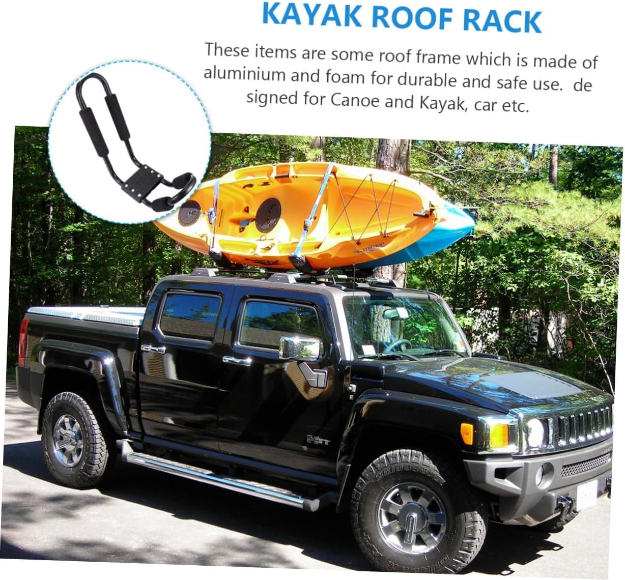GALPADA 2pcs Kayak Roof Rack Set for Canoe and Sup – Heavy-Duty Car Roof Frame with Detachable Design, Universal Luggage Rack for SUV and Truck Rooftop Outdoor Storage
