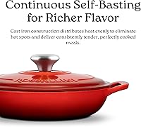 Vista 6 de Cacerola esmaltada de hierro fundido Signature de ROSSALLINI, olla de servir antiadherente con tapa de ajuste hermético para asado, horneado