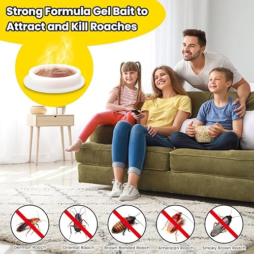 Miniatura 4 de Cebo de gel para cucarachas de fuerza profesional, paquete de 16 cebo eficaz para cucarachas para infestaciones pesadas, fórmula segura para