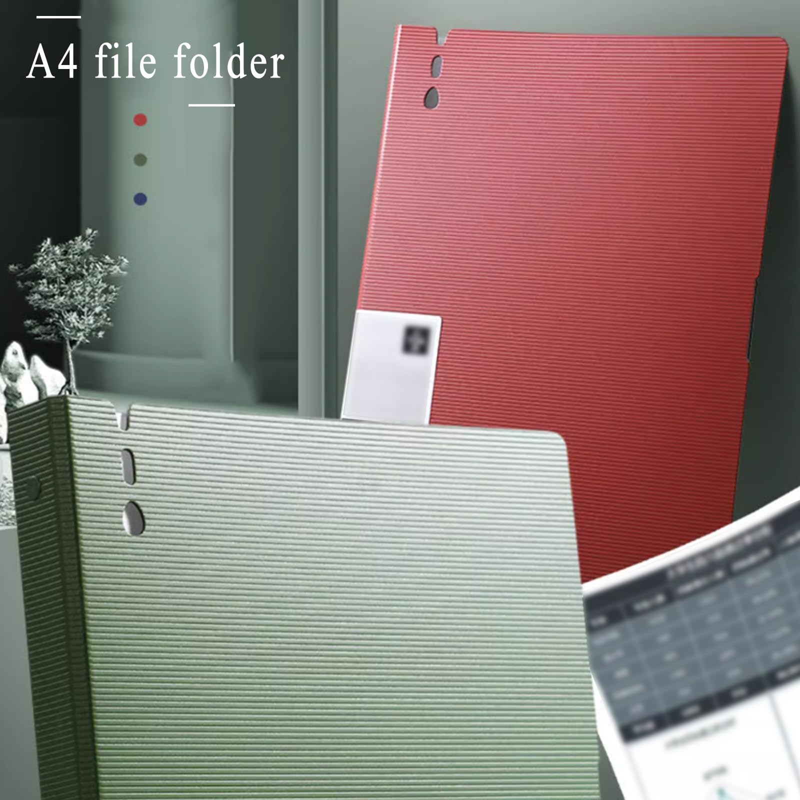 Display-Ordner, A4-Präsentationsordner mit Taschen – Aufbewahrungsbuch for Präsentationsdokumente for Büro, Zuhause und Schule(Red,60 pages)