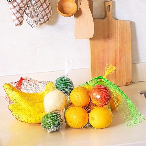 Miniatura 3 de 100 piezas de red de nailon de malla reutilizable con cierres estilo bucle, red de malla de nailon reutilizable roja de 20 pulgadas, juguetes de