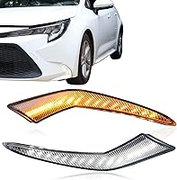 Vista 1 de Luz LED de circulación diurna con señal de giro secuencial Switchback blanca/ámbar para parachoques delantero compatible con Toyota Corolla