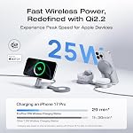 EF ECOFLOW Mag rapide 3-in-1 Support de chargeur sans fil magnétique, Qi2.2 35W Station de recharge rapide pliable Compatible avec MagSafe pour iPhone 17/16/15 Series, Montre Apple & AirPods (Pas une banque de puissance) Noir