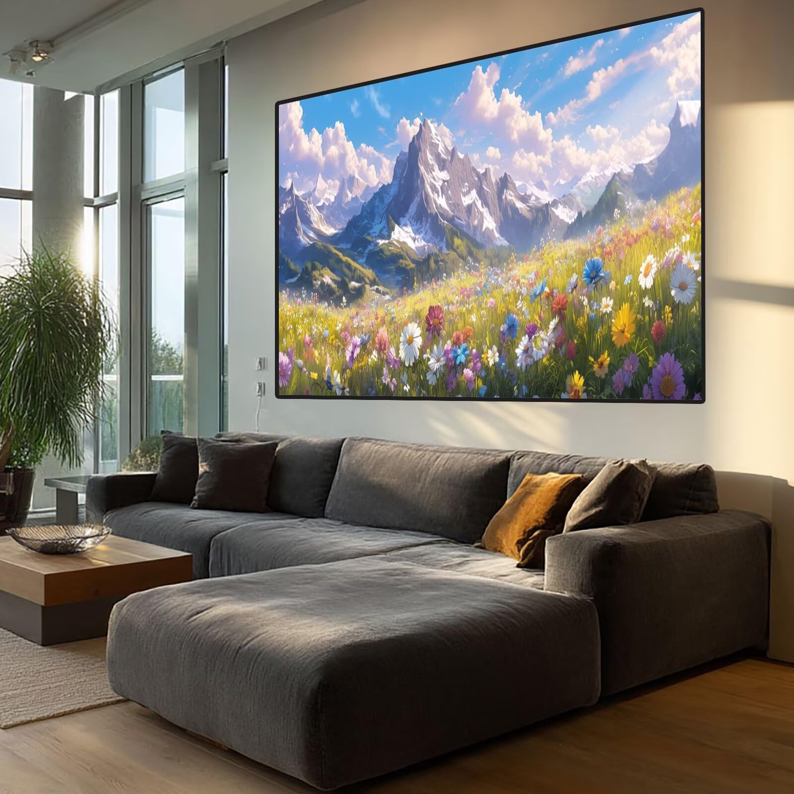 Snow Mountain Diamond Art Flower Diamond Painting Arts and Crafts dla dorosłych, zestawy do malowania diamentami 5D, dorosłych, Crysta, haft krzyżykowy, zestaw do haftowania dla początkujących