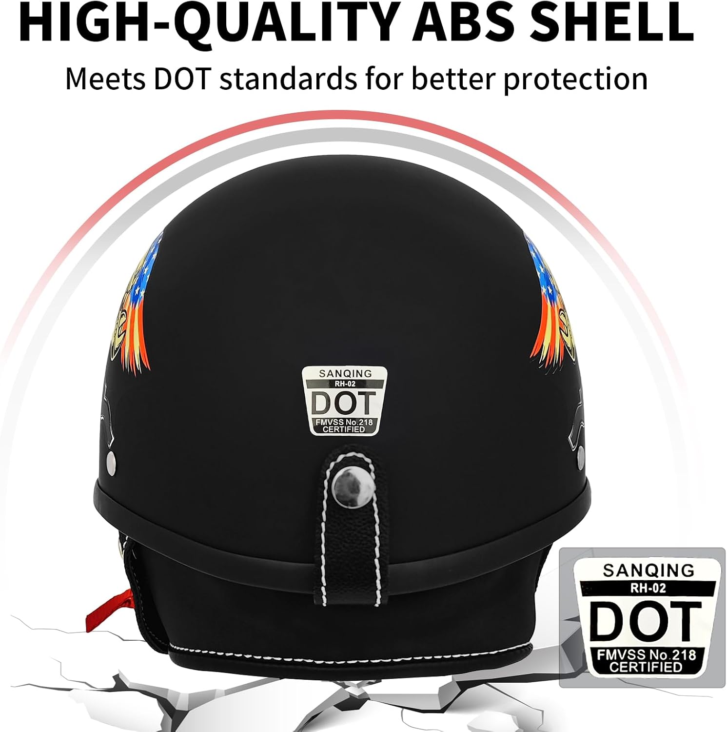 Half Motorcycle Helmets Retro Open Face Half Shell Motocross Helmet for Cycling Motocross Cruiser Bike Scooter Chopper Men Women DOT Approved