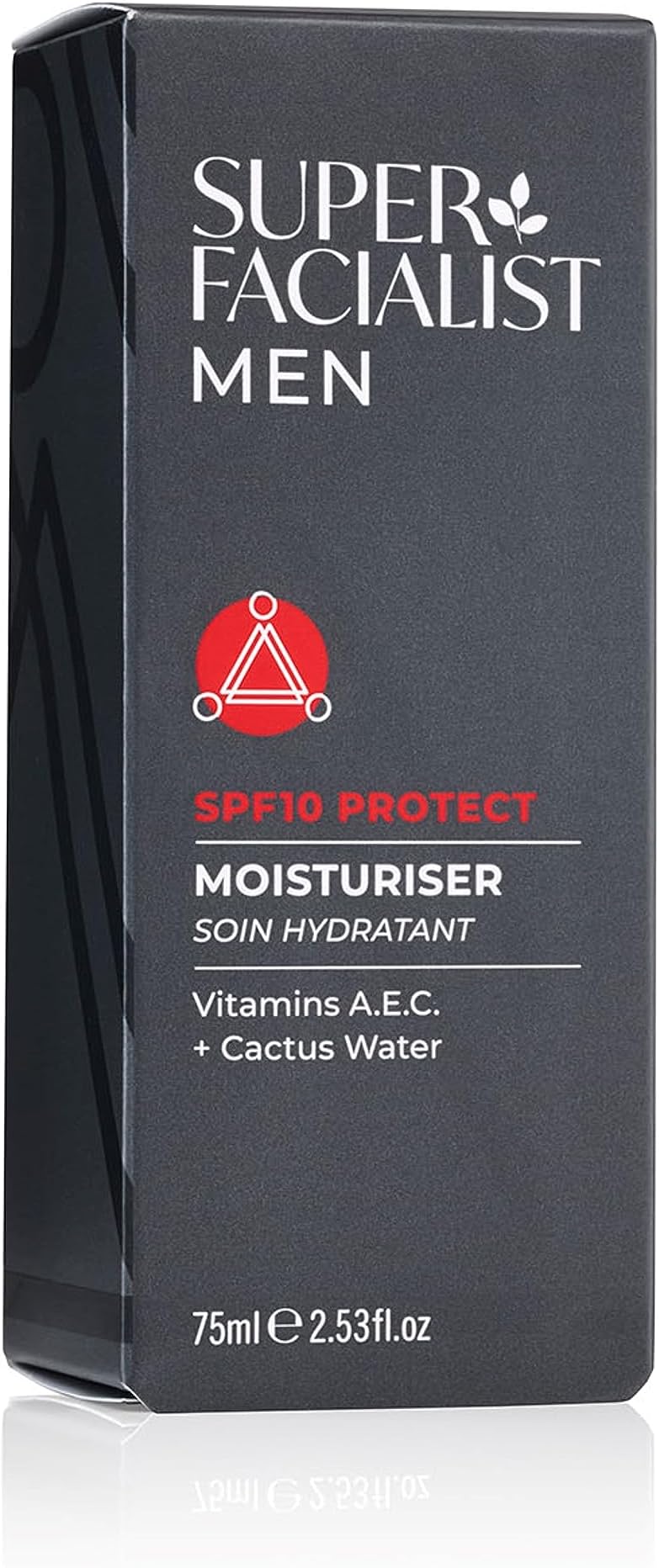 Super Facialist Moisturiser for Men with Hyaluronic Acid & SPF 10 Sun Cream - Hydrate & Repair Skin with Shea Butter, Vitamin A & Vitamin C, Vegan Friendly, 75 ml