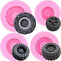 Vista 12 de Zixiang Molde redondo 3D para fondant, molde de silicona con forma de rueda de camión para decoración de pasteles, decoración de cupcakes, arcilla