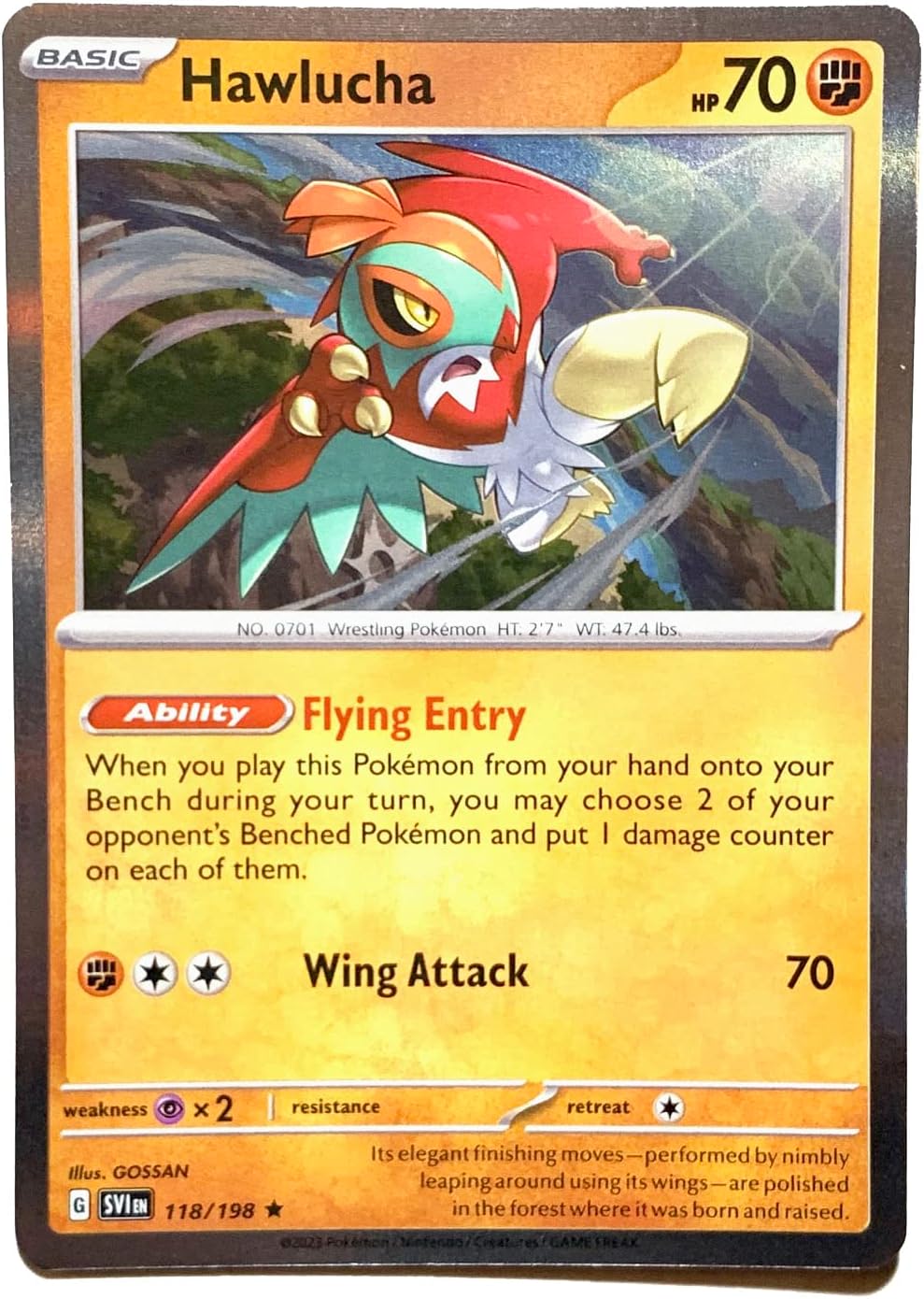 Pokemon - Hawlucha 118/198 - Scarlet & Violet - Holo Rare