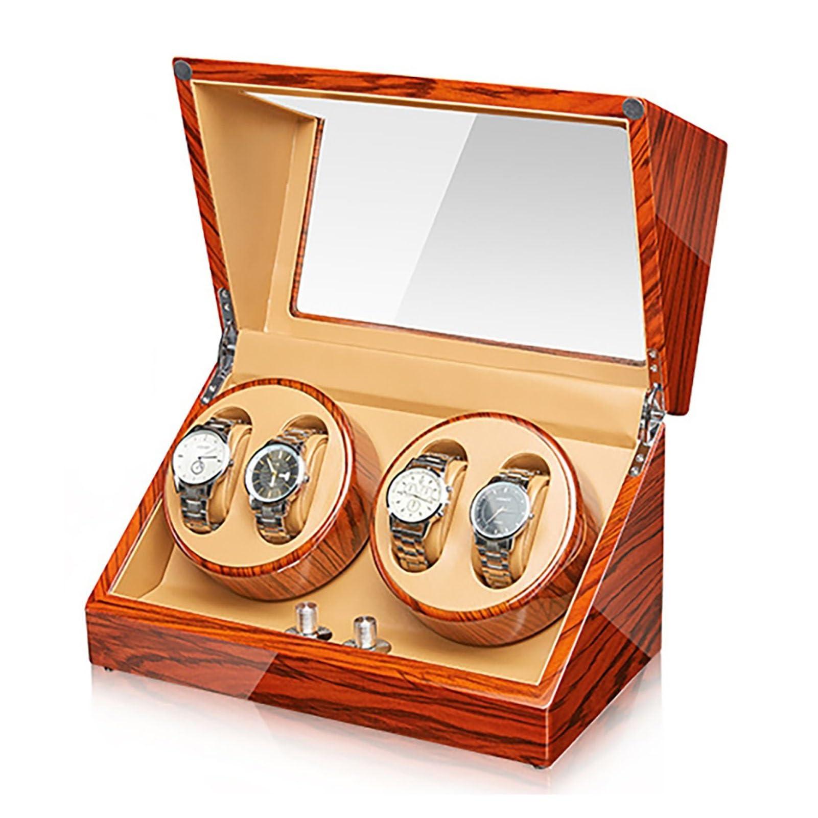Remontoir montre automatique de luxe coffret bois design pour 4 montres