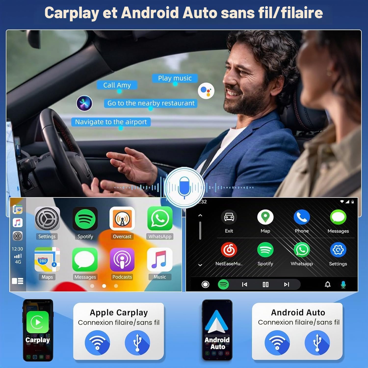 GPS navigation map and Wi-Fi connection diagram.
