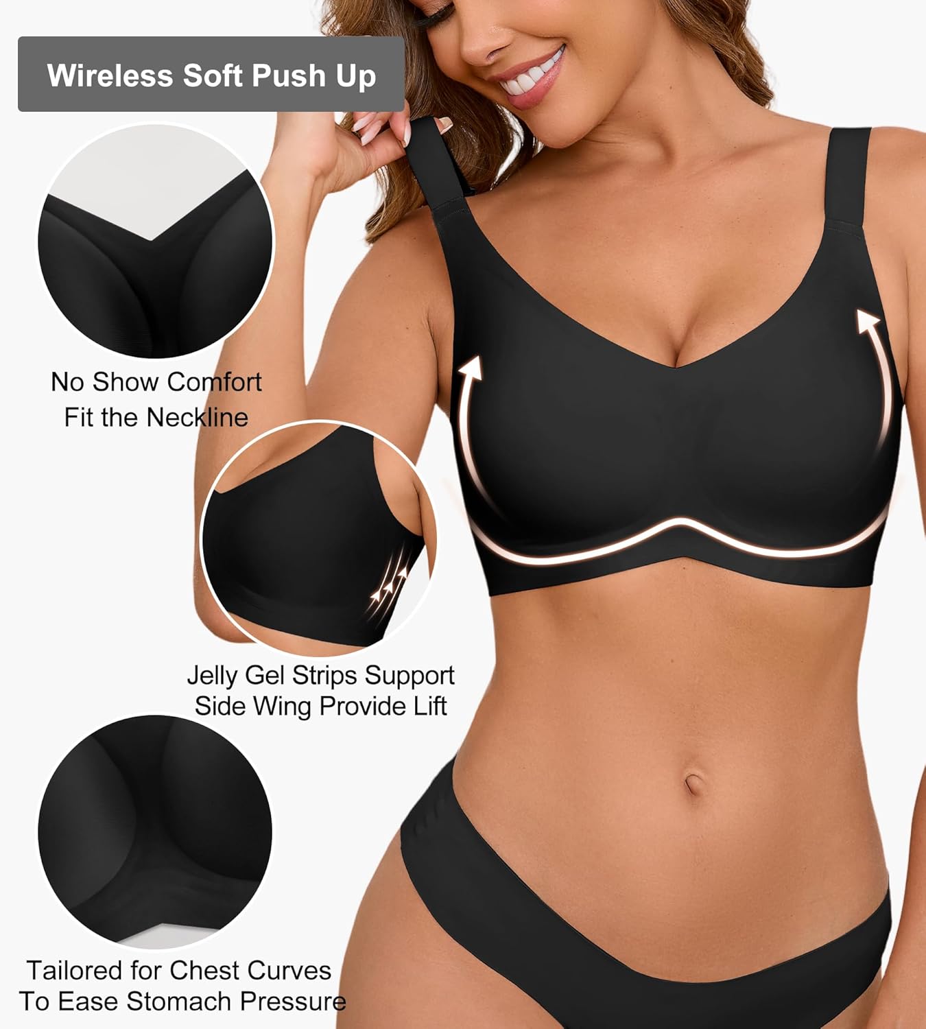 Bras for Women Bralette - Womens Wireless Full Coverage Comfortable Sleep Everyday Bra with Extender, S-XXL - Image 2