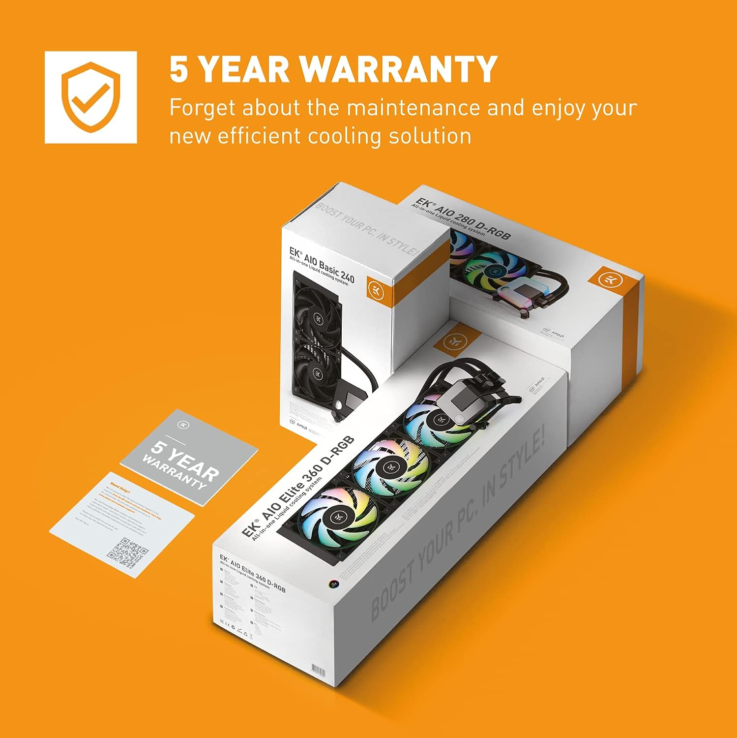 Exсluѕіvе Sресіаl EK AIO Basic 360mm All-in-One Liquid CPU Cooler with EK-Vardar High-Performance PMW Fans, Water Cooling Computer Parts, 120mm Fan, Intel 115X/1200/2066, AMD AM4
