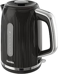 Breville Bold Black Electric Kettle | 1.7L | 3kW Fast Boil | Black & Silver Chrome [VKT221]