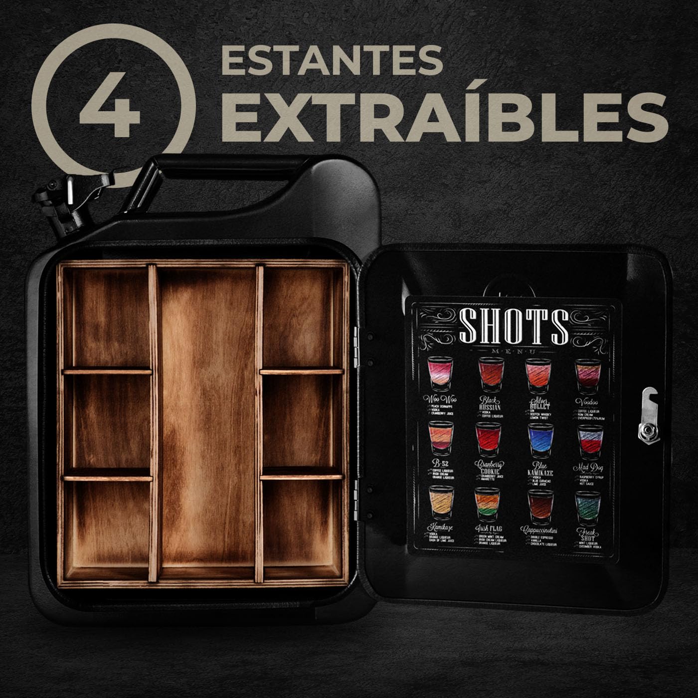 Maverton Whisky Mini Bar Cabinet 20 l - Gabinete de Bar Personalizado con Clave - Compacto para Viajes- Regalos Originales para Hombre Padre Amigo Abuelo Marido Jefe Día del Padre