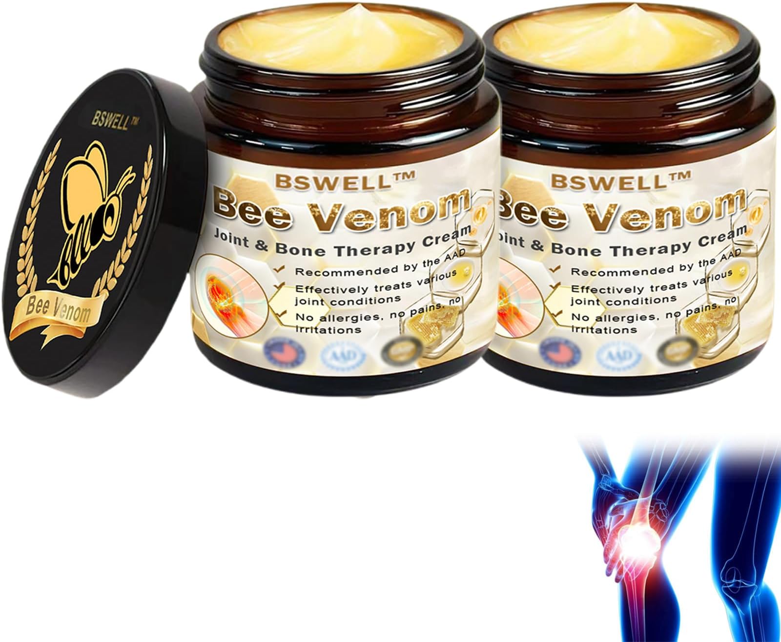 ArthroEase Bee Venom Arthritis Therapy Cream, Bee Venom Cream for Arthritis, ArthroEase Bee Venom Joint Therapy Pain Relief Gel, Effective Relief for Back, Neck, Hands, Kneel (2 Bottle)