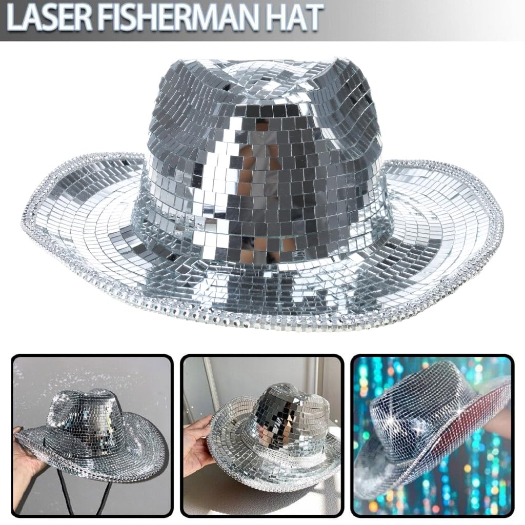 Cappello da dj con paillettes, per feste, cappello Panama per palcoscenico, club, feste, ballo