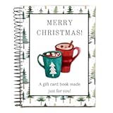 Christmas Gift Card Book Holder, DIY Spiral-Bound Merry Christmas Gift Card Booklet 5x7 Inch, College Survival Gift Card Book, Personalized Gifts for Family, Friends, Students (A)