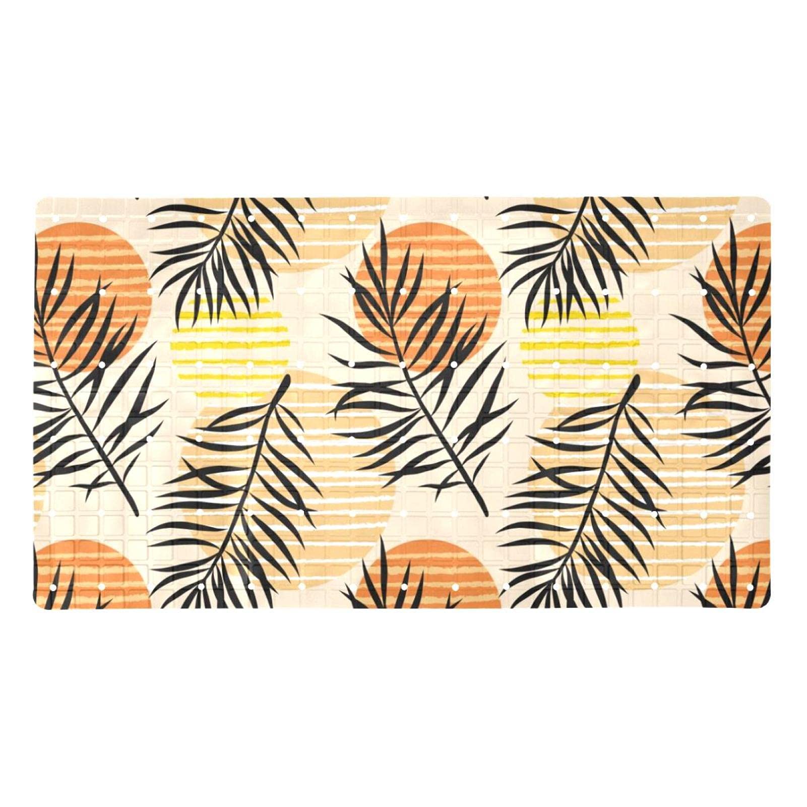 Tapis de bain doux pour bébé et personne âgée rond et orange