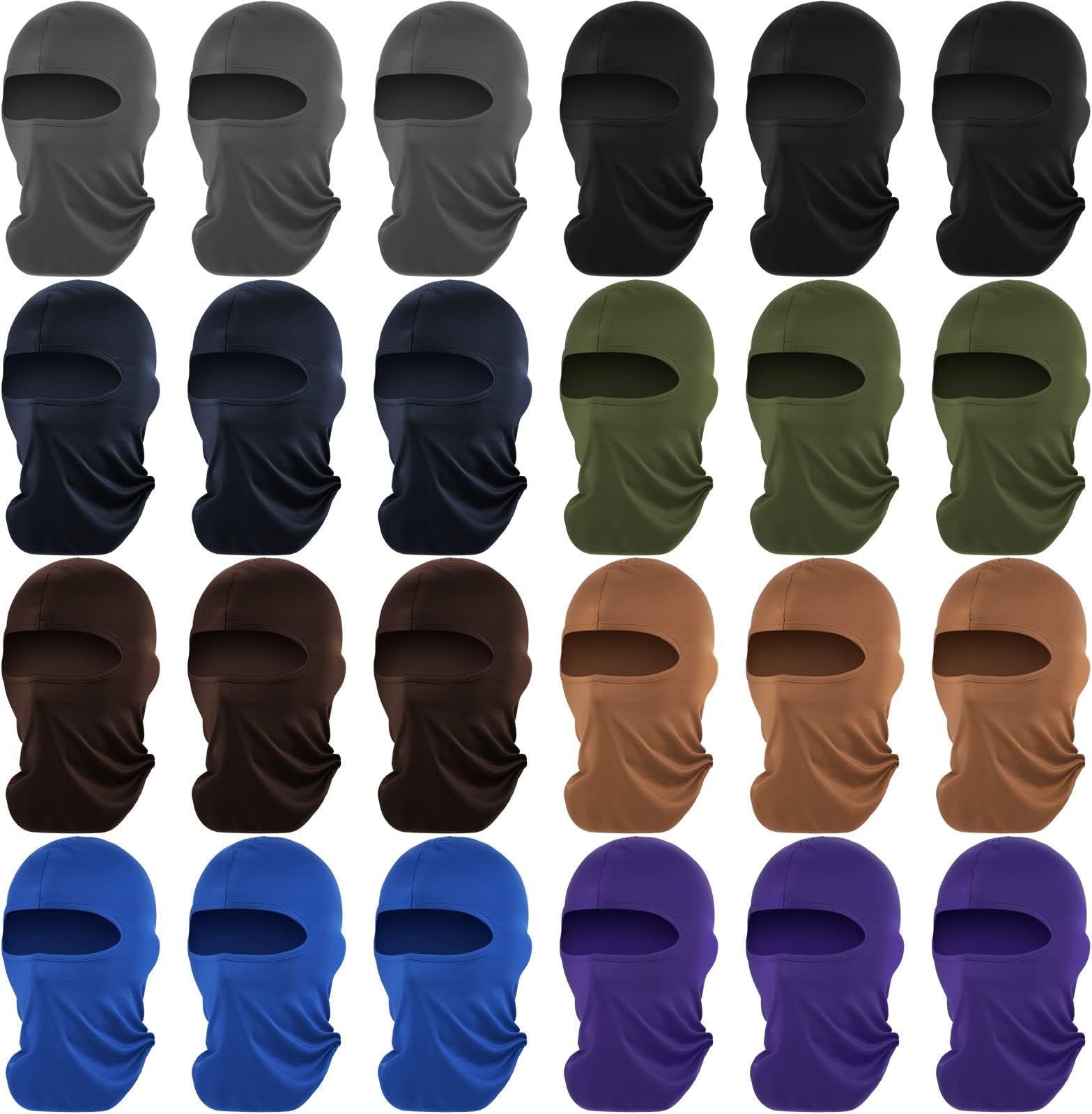 24 Pieces Ski Mask Balaclava Face Mask Full Face Cover for Men Skiing, UV Protection