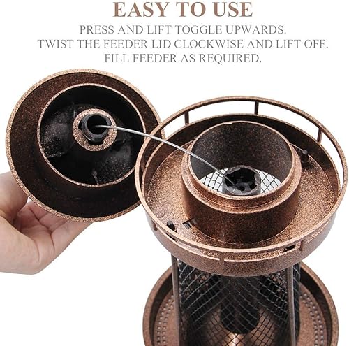 Miniatura 3 de Twinkle Star Comedero colgante para pájaros silvestres para decoración exterior de jardín, cenador panorámico para comedero de pájaros, forma de
