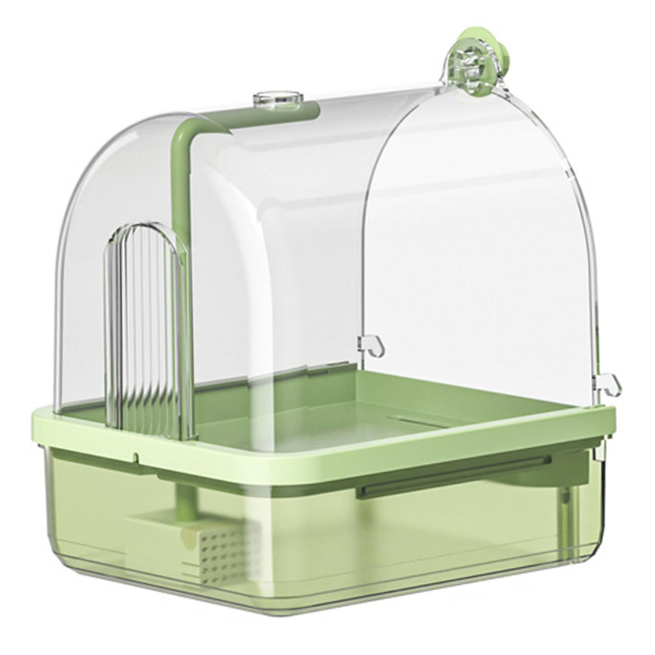 Abbeveratoio automatico per uccelli da interno, pappagallo trasparente con accessori per gabbia filtrata circolante, verde