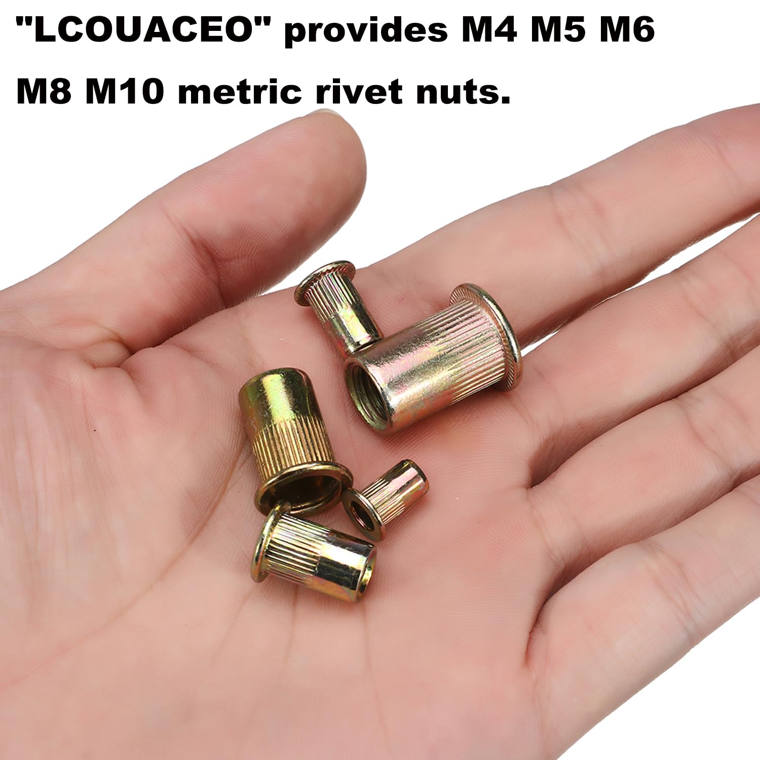 M10 Rivet Nuts, Thread Half Hexagonal Carbon Steel Zinc-Plated - View #4