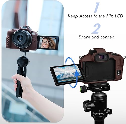 Miniatura 5 de Rieibi EOSR50 EOS R50 Caso, Funda Protectora De Silicona Suave Para Canon EOS R50 EOSR50 Vlogging Camera, Ligero EOS R50 Estuche De Cámara Cubierta