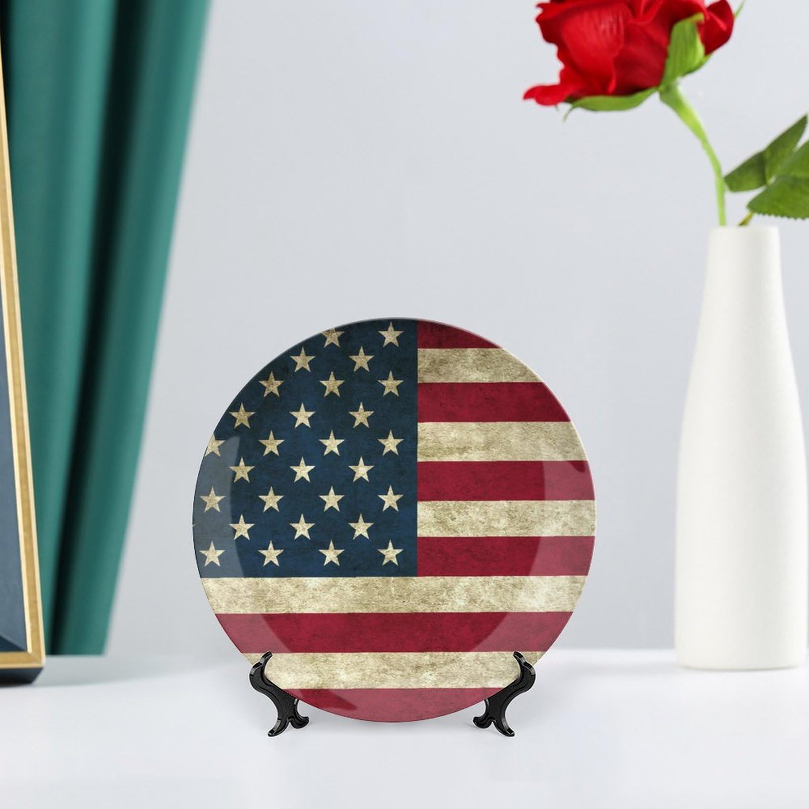 Amazon.com: American Flag Decorative Plate for Wall Hanging USA