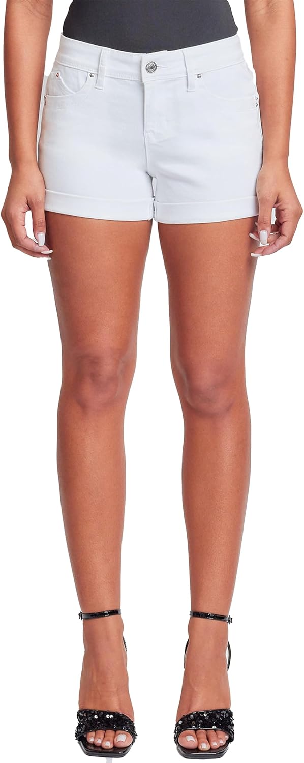 YMI Womens Jeans Women's Wannabettabutt Cuffed Denim Shorts