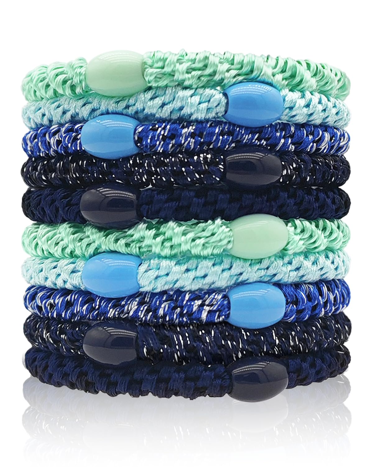 Kisvic Haargummis Damen, 10 Stück Mode Geflochtene Hair Ties, Elastische Haarbänder Mehrfarbigen für Frauen/Mädchen/Kinder,Dickes und Lockiges Haar