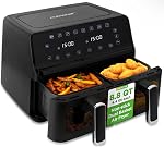 NutriChef 26L Electric Air Fryer Oven | 1700W Countertop Rotisserie & Air Fryer | 360° Rotating Feature | 10 Digital Menu Presets | Includes Drip Tray, Air Frying Basket & Bake Rack 15x16x14 (Silver)