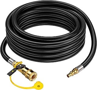 PatioGem 20 FT Quick Connect Propane Hose for RV to Grill, RV Propane Quick Connect Hose, Quick Disconnect Propane Hose Extension with 1/4