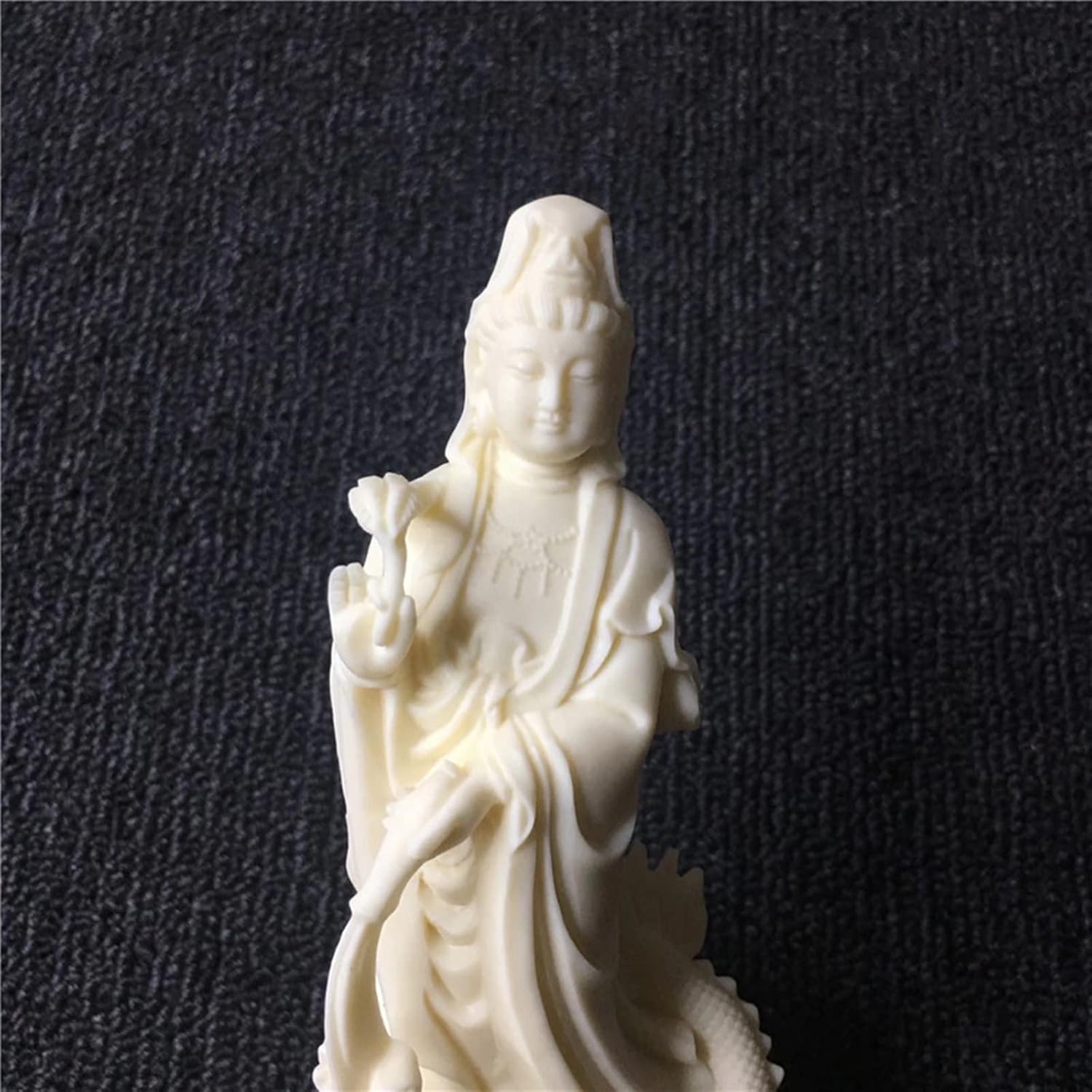 6.69" Guan Yin Statue - Standing on Dragon Figurine, Goddess of Mercy Kuan Yin Statue for Feng Shui Decor