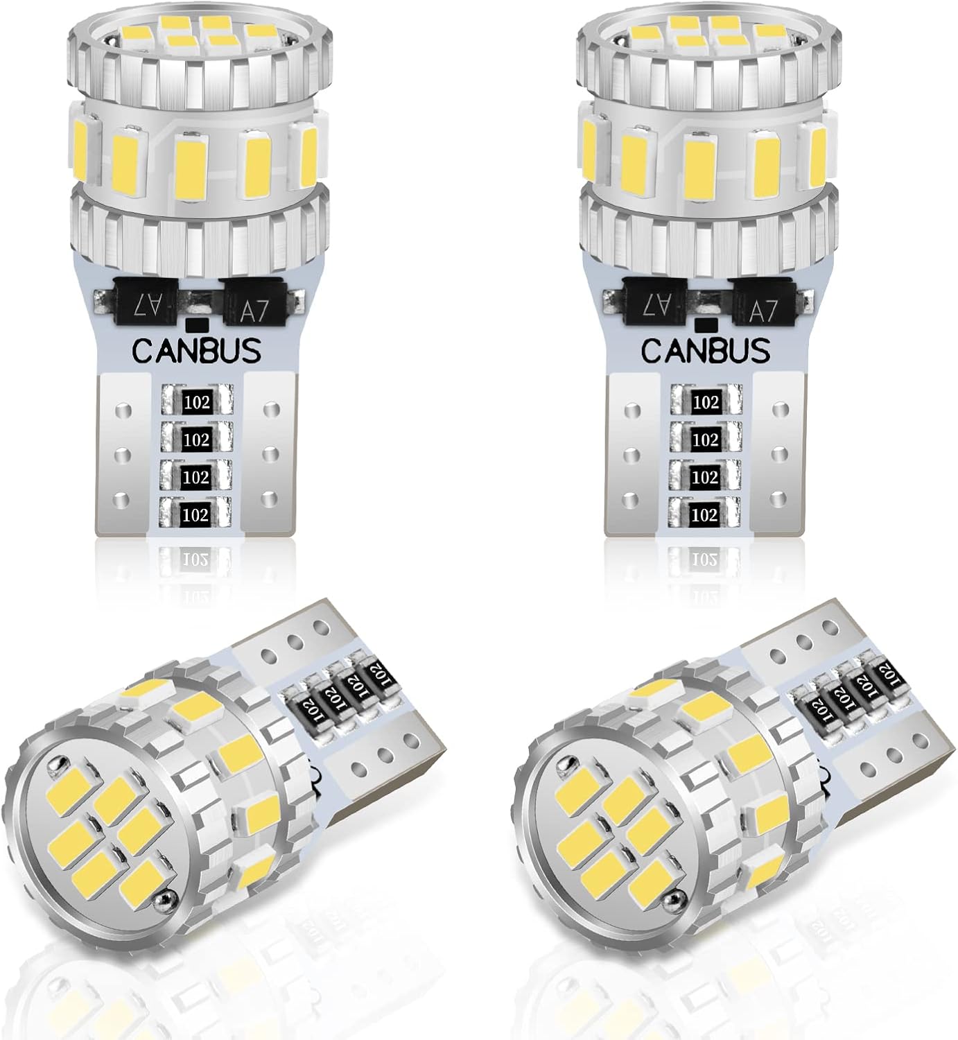 URAQT Bombilla LED Canbus, 194 168 2825 W5W T10 Bombilla LED Coche Interior, 4PCS 12V 18 LEDs SMD 3030 Bombilla Matricula Coche, 6500K Blanca Superbrillantes Para Luz Marcha Atrás Luces Diurnas