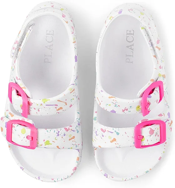 The Children's Place Girl's and Toddler Everyday Slide Sandals with Backstrap
