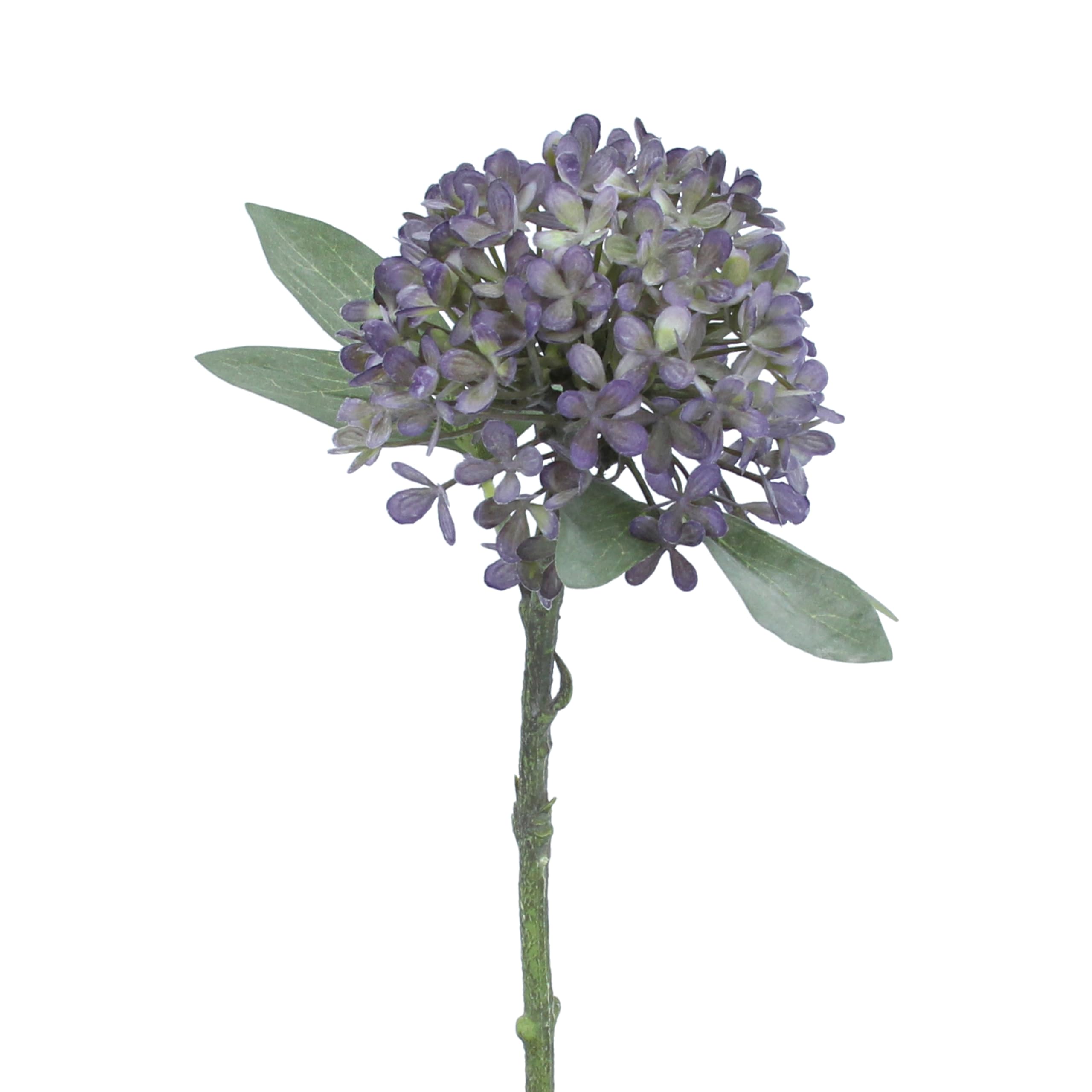 Gisela Graham Purple Antique Artificial Mini Hydrangea Flower Stem