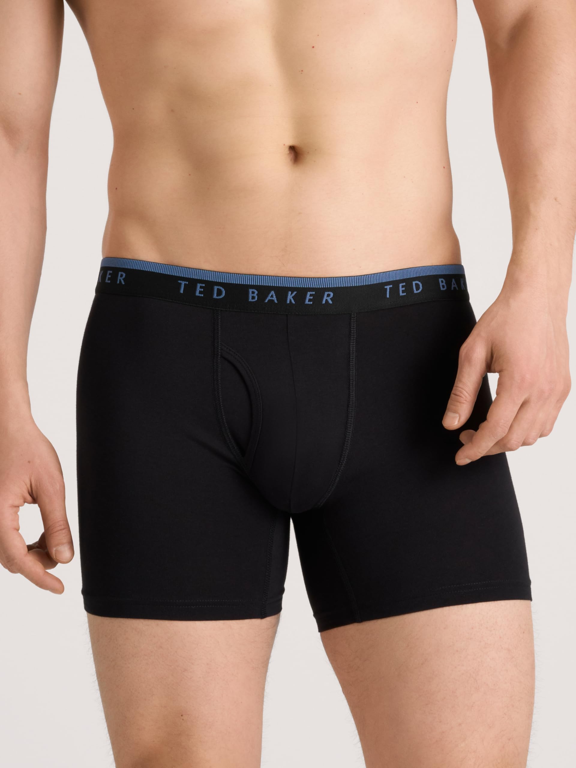 Ted Baker Męskie bokserki ze stretchem, 4 szt., czarne piękno, XL, Czarne piękno, XL