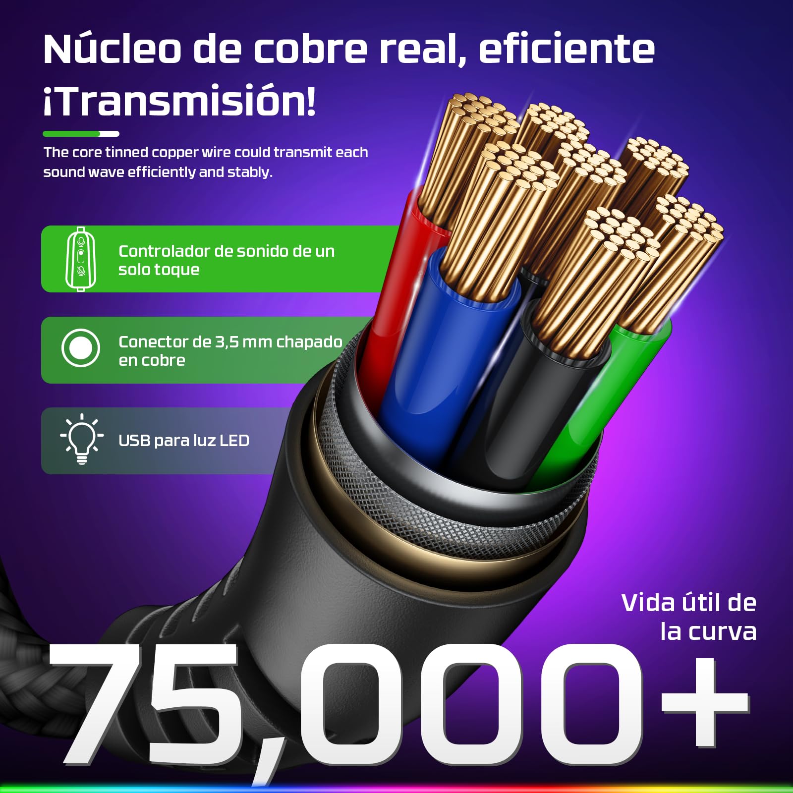 Fachixy FC100 Cascos Gaming para PS4/PS5/PC/Xbox One/Switch, Auriculares Gaming Cancelación de Ruido, Cascos con Microfono Estéreo Sonido, Cascos PS4 con 3.5mm Jack con Luz RGB