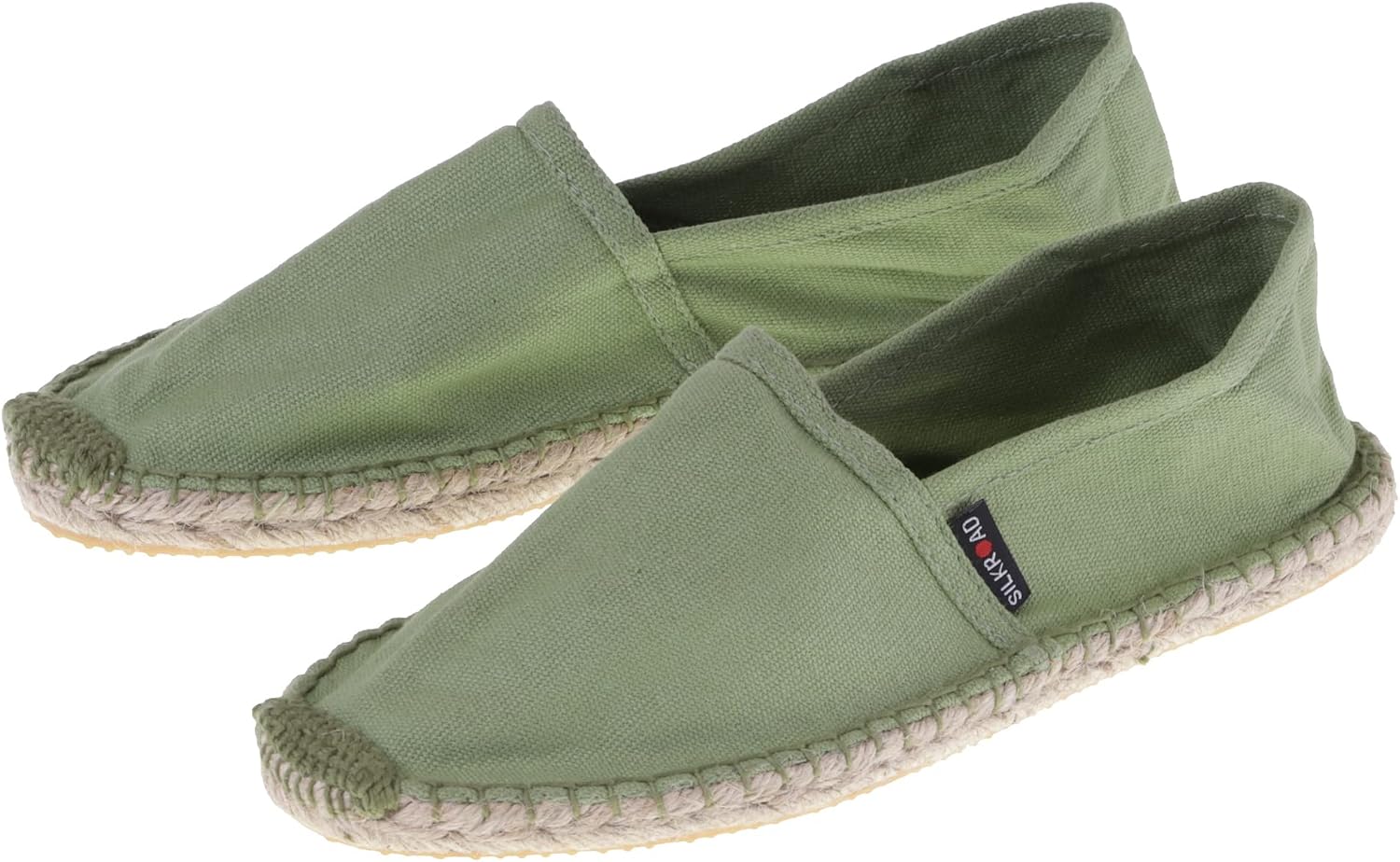 Japanwelt Espadrilles Canvas Women's and Men's Low Top Summer Slippers Flat Ballerina Slippers 43 EU Olive Green