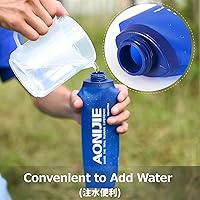 Vista 6 de Azarxis - Botellas plegables de frasco suave de TPU, libres de BPA, 250ml 350ml 500ml 600ml para cinturón de hidratación, mochila, correr