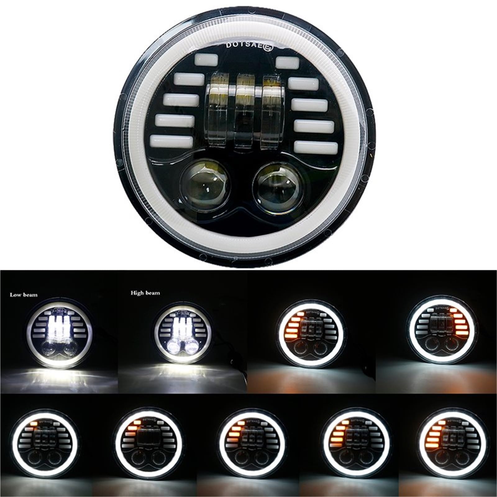 Faro Moto Per Speed ​​Triple Per Street Triple LED Fendinebbia | 2 fari a LED 5,75 pollici con fascio alto/basso Halo per 3 per Speed ​​Triple per Street Triple per proiettore Thunde 5 3/4"