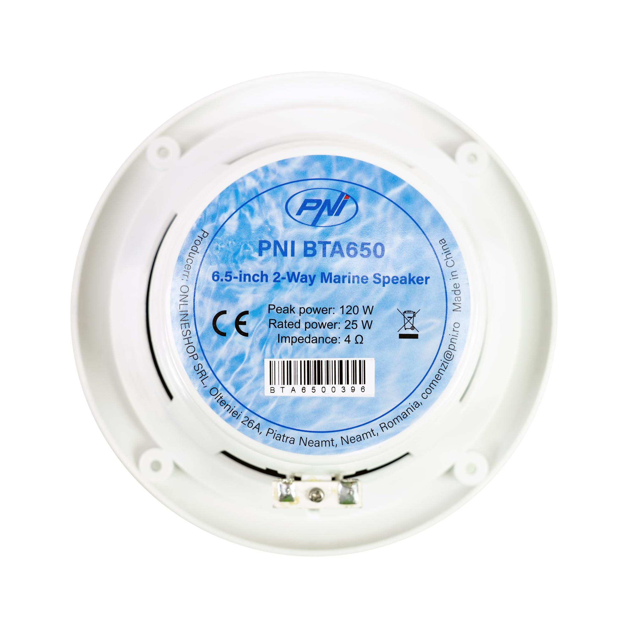 PNI Juego de 2 Altavoces coaxiales para Barcos BTA650, 120 W, 16,5 cm