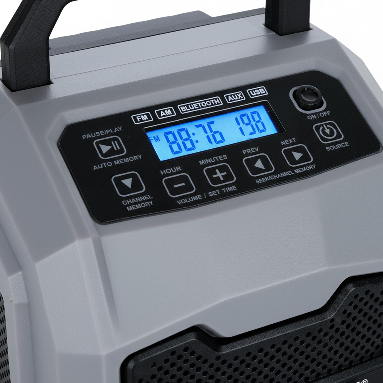 Werku WK403600, Radio Travail sans Fil, Qualité Professionnelle, Puissance 20 V, Affiche Digital, Bluetooth, Modulations AM/FM, Ports AUX/USB, Ne Comprend Batterie et Chargeur