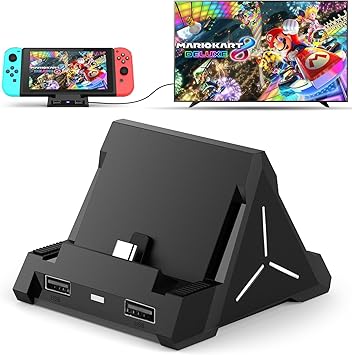Dock for Nintendo Switch & Switch OLED, Portable Replacement TV Docking Station with 4K HDMI, Type-C and USB Port for Official Nintendo Switch Not for Switch Lite
