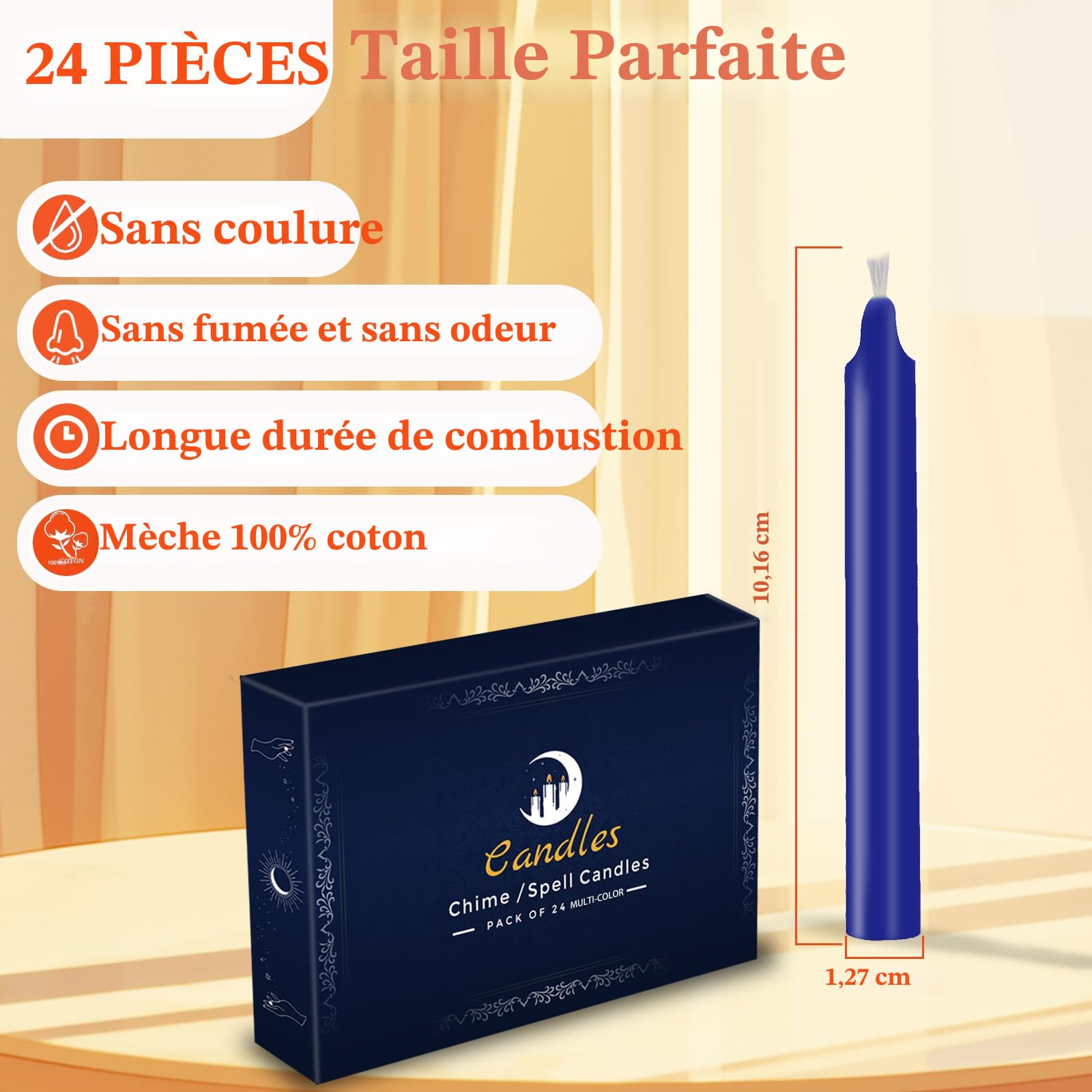 Bougies Coniques Colorées MAGICLULU - Lot De 12 - 6,2 Pouces - Non Parfumées - Pour Rituels, Anniversaires Et Décoration - 4