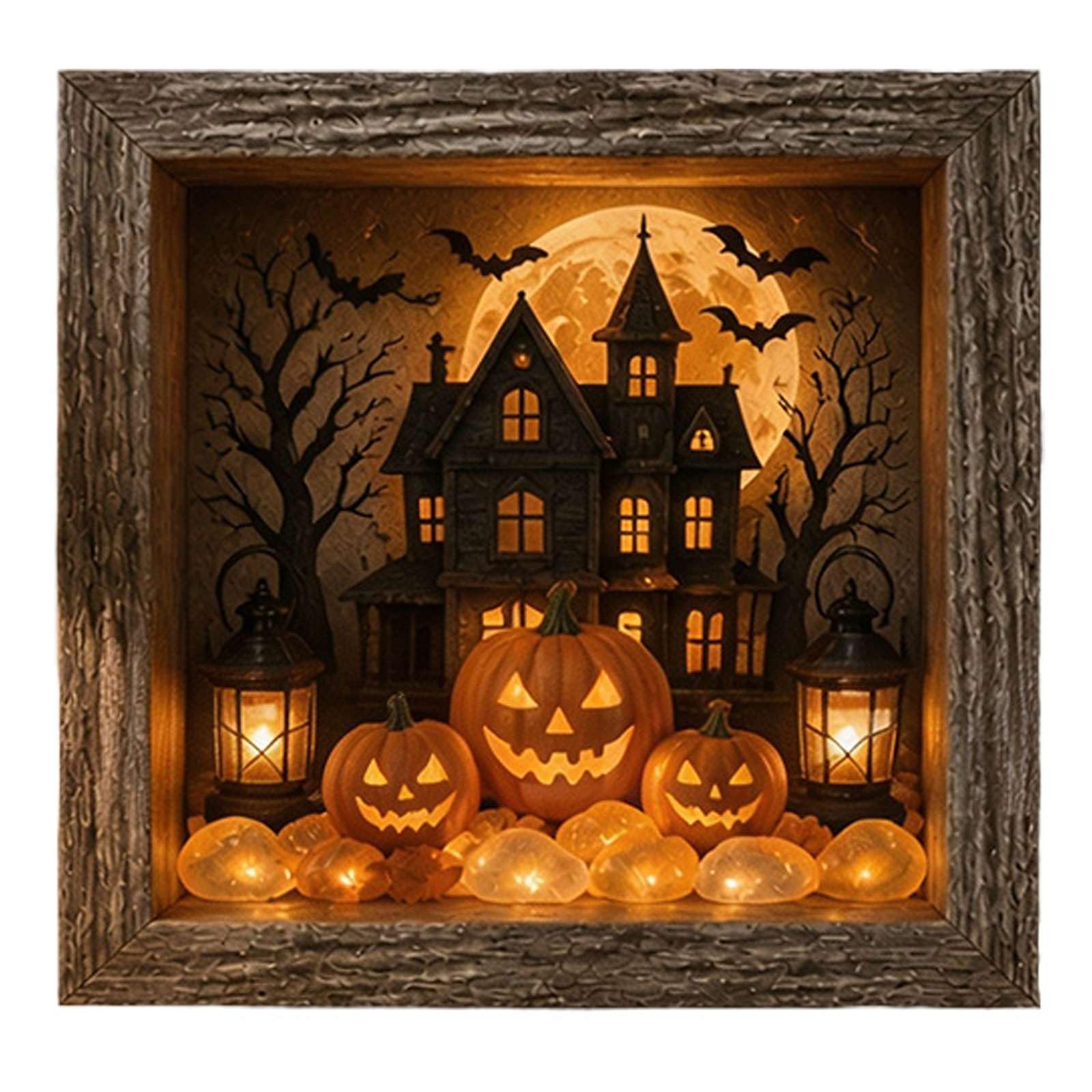 Kit de manualidades iluminado de Halloween con marco de caja de sombra