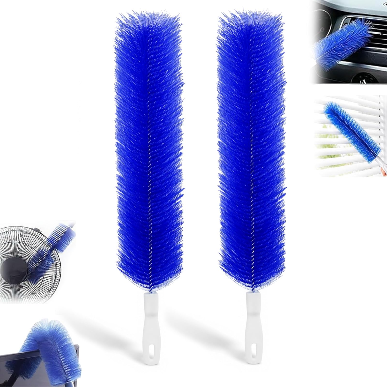 Zqmvxr 2Pcs-C Bendable Microfiber Dust Remover, Reusable Fan Cleaning Brush