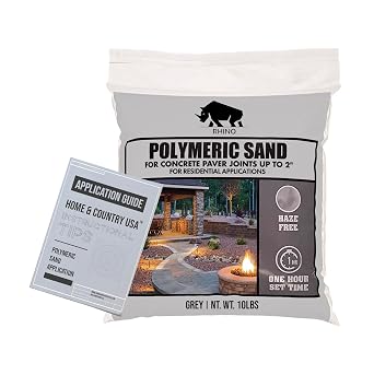 Rhino Power Bond Plus - Polymeric Sand for Pavers and Stone Joints up to a Maximum of 2 inches. 10 Pound, Slate Gray