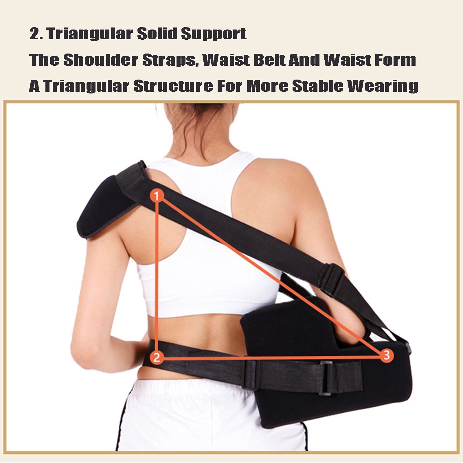 Soporte de Hombro con Cabestrillo Ajustable para el Brazo con Vendaje, Soporte cómodo y Transpirable para húmero dislocado, Hombro dislocado con Almohadilla Lumbar y Bola de Agarre,Right